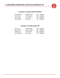 GANADORES PROMOCIÓN JUNTOS EN CONCIERTO VIII