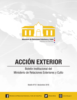 Boletín Acción Exterior Edición #27 Boletín Institucional 08/11/2016