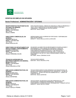 OFERTAS DE EMPLEO EN DIFUSIÓN Sector Profesional