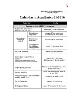 Calendario Académico II-2016