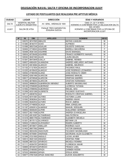 delegaci&oacute;n naval salta y oficina de incorporacion jujuy