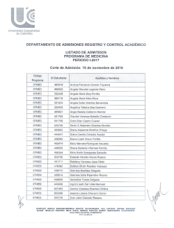 Admitidos medicina 15​ de noviembre de 2016