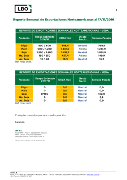 Reporte Semanal de Exportaciones Norteamericanas al 17