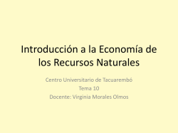 Introducción a la Economía de los Recursos Naturales