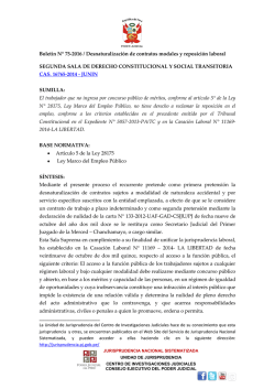 Boletín N° 75-2016 / Desnaturalización de contratos