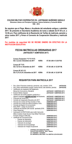 fecha matriculas ordinarias 2017