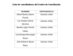 Lista de conciliadores del Centro de Conciliación Asuntos civiles