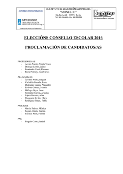 eleccións consello escolar 2016 proclamación de candidatos/as