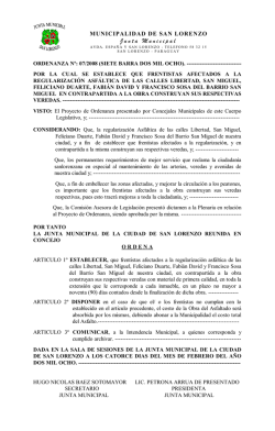 ordenanza n° : 28/97 - Municipalidad de San Lorenzo Paraguay