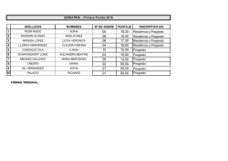 GERIATRÍA – Primera Prueba 2016 APELLIDOS NOMBRES Nº DE
