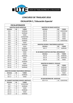 CONCURSO DE TRASLADO 2016 ESCALAFON C