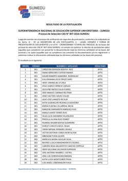 RESULTADO DE LA POSTULACIÓN