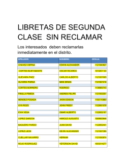 LIBRETAS DE SEGUNDA CLASE SIN RECLAMAR