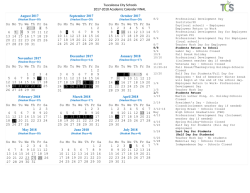 Tuscaloosa City Schools 2017-2018 Academic Calendar FINAL