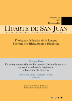 Huarte de San Juan Número 16 2016 16. zenbakia Filología y