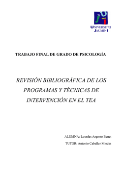revisión bibliográfica de los programas y técnicas
