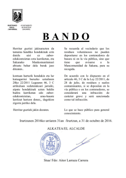 Bando hondakinak - Ayuntamiento de Irurtzun
