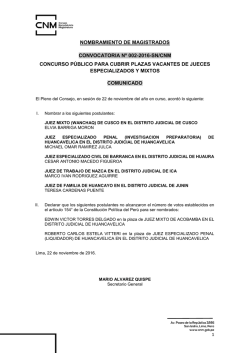 nombramiento de magistrados convocatoria nº 002-2016