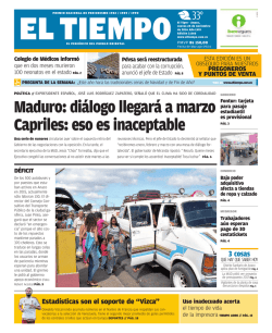 Maduro: diálogo llegará a marzo Capriles: eso es