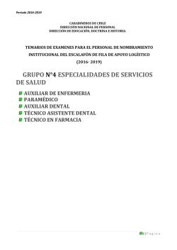 GRUPO N°4 ESPECIALIDADES DE SERVICIOS DE SALUD