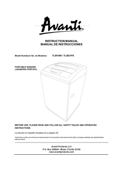 INSTRUCTION MANUAL MANUAL DE INSTRUCCIONES