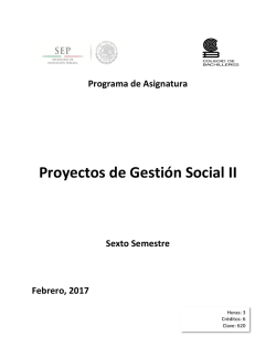 Proyectos de Gestión Social II
