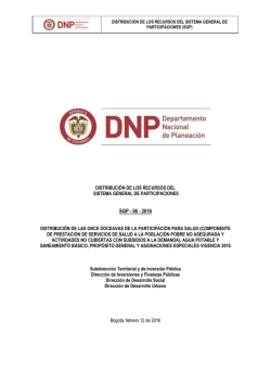 SGP - 06 - 2016 - DNP Departamento Nacional de Planeación