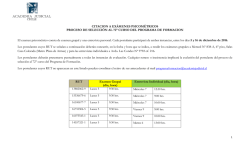 CITACION A EX&Aacute;MENES PSICOM&Eacute;TRICOS PROCESO DE