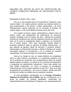 Discurso del Rector - Universidad de Tarapac&aacute;