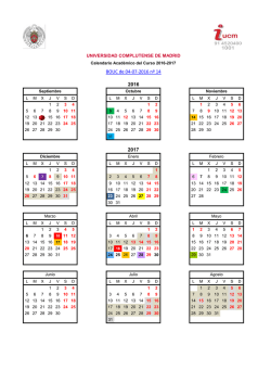 Calendario Académico 2016-2017 - Universidad Complutense de