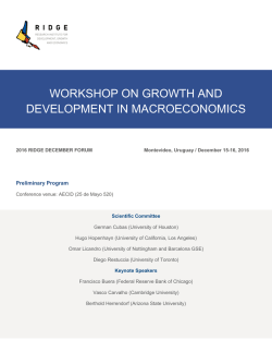 workshop on growth and development in macroeconomics