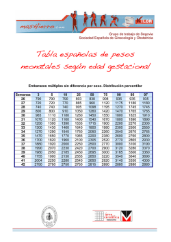 Tabla españolas de pesos neonatales según edad