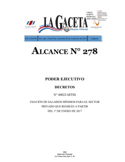 ALCANCE DIGITAL N° 278 a La Gaceta N° 230 del 30 11 2016