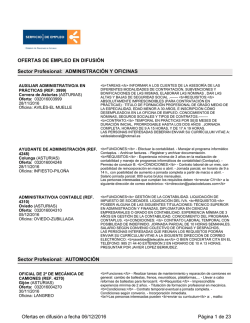 OFERTAS DE EMPLEO EN DIFUSIÓN Sector Profesional