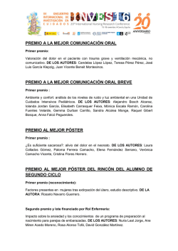 premio a la mejor comunicación oral premio a la mejor