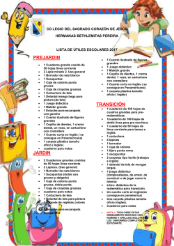 lista de útiles 2017 - Colegio Bethlemitas Pereira