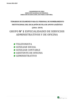 grupo n° 1 especialidades de servicios administrativos y de oficina