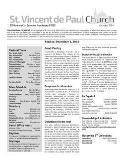 Food Pantry - St. Vincent de Paul Church