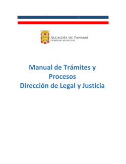 Manual de Trámites y Procesos Dirección de Legal y Justicia
