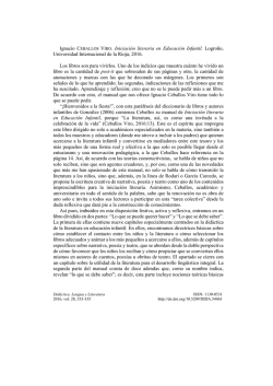 Ignacio CEBALLOS VIRO. Iniciación literaria en Educación Infantil