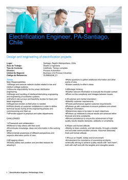 Electrification Engineer, PA-Santiago, Chile