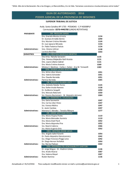 guia de autoridades 2016 poder judicial de la provincia de misiones