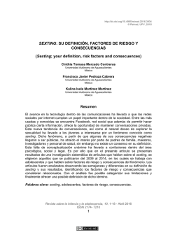 Sexting: su definici&oacute;n, factores de riesgo y consecuencias (PDF