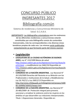 CONCURSO PÚBLICO INGRESANTES 2017 Bibliografía común