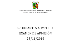Estudiantes Admitidos – Examen de Admisión 23/11/2016