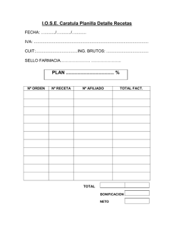 Caratula IOSE Planilla Detalle Recetas