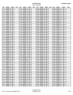 CATALOGO 2016 -LISTA DE PRECIOS