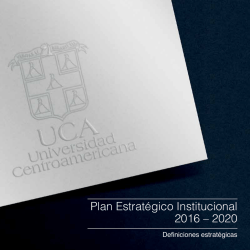 Plan Estratégico Institucional 2016 – 2020