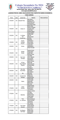 examenes previos, libres, equivalencias para completar carrera