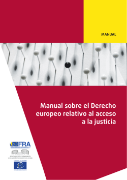 Manual sobre el Derecho europeo relativo al acceso a la justicia